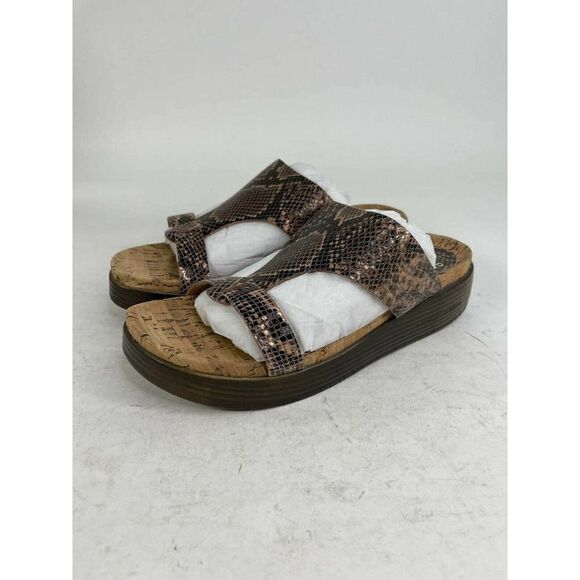 Donald J Pliner Faina Women's light Bronze Metallic Python sandals US 9.5 Slide - Picture 1 of 9